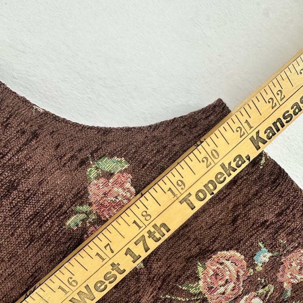 Pink Lily Tapestry Overall Dress Womens Size XL Brown‎ Floral Print Pockets - Picture 9 of 10